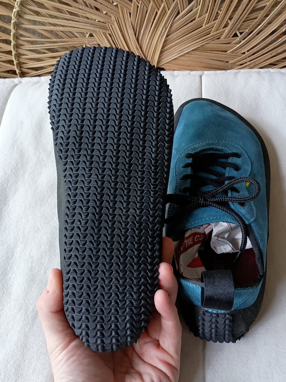Be Lenka Blue Suede Leather Barefoot Lace-Up Shoes_7 - Picture 4 of 7